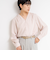 ウォッシャブルジョーゼットVネックブラウス