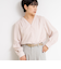 ウォッシャブルジョーゼットVネックブラウス