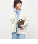 カシミヤ混ヘアリーVネックカーディガン