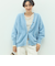 カシミヤ混ヘアリーVネックカーディガン