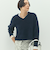 ヘアリーストレッチVネックプルオーバーニット