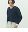 ヘアリーストレッチVネックプルオーバーニット