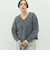 ヘアリーストレッチVネックプルオーバーニット