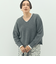 ヘアリーストレッチVネックプルオーバーニット