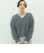 ヘアリーストレッチVネックプルオーバーニット