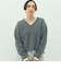 ヘアリーストレッチVネックプルオーバーニット