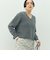 ヘアリーストレッチVネックプルオーバーニット