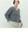 ヘアリーストレッチVネックプルオーバーニット