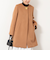 ブローチ付きAラインノーカラーコート