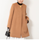 ブローチ付きAラインノーカラーコート