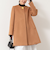 ブローチ付きAラインノーカラーコート