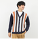 ウォッシャブル 抗菌加工 フロントストライプ 7Gカーディガン 25AW