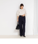 ウォッシャブル裏起毛イージーワイドパンツ