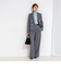 《セットアップ対応》ウォッシャブルウール混ツイルハイウエストワイドパンツ