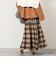 《手洗い可能》チェックニットスカート