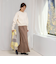 ウォッシャブルフィブリルサテンバイヤススカート