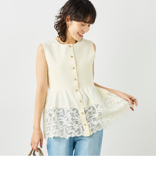 手洗い可能》レース付きペプラムベスト｜ノーリーズの通販｜&mall