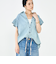 【RM denim】ラッフルスリーブデニムブラウス