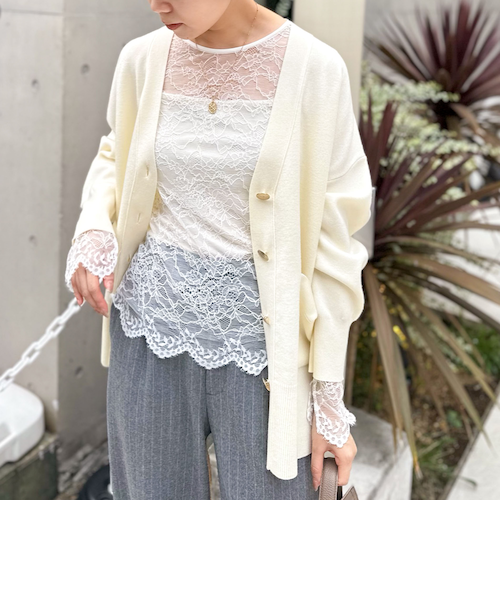 ウォッシャブルラッセルレースTブラウス｜ノーリーズの通販｜&mall