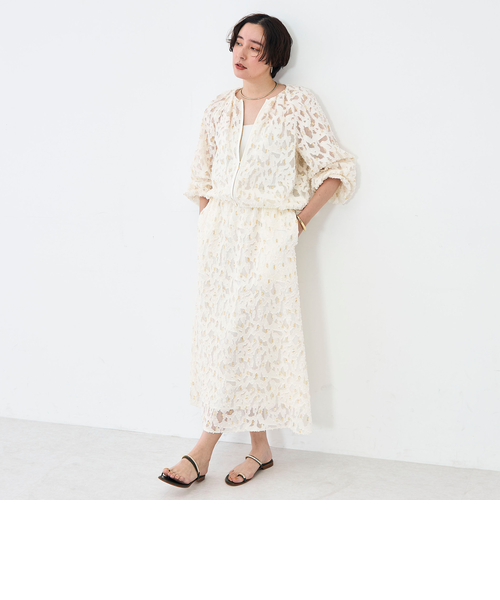 セットアップ対応》【KIRYU】ウォッシャブルラメジャガードスカート