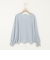 ウォッシャブルサテンアシンメトリーラッフルブラウス