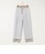ウォッシャブルストライプ愛されセミワイドパンツ