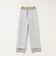 ウォッシャブルストライプ愛されセミワイドパンツ