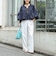 ウォッシャブルラップ風ワイドパンツ