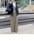 ウォッシャブルラップ風ワイドパンツ