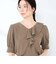 ウォッシャブルジョーゼットアシメラッフルブラウス