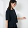 《セットアップ対応》ウォッシャブル麻調5分袖ブラウス