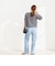 《手洗い可能》フロッキードットプリントクルーネックカーディガン
