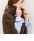 ウール混ヘアリー片開きポンチョ