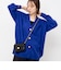 カシミヤファー加工Vネックカーディガン