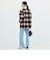 チェックシャギーコート