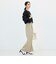 カシミヤ混へアリーショート丈クルーネックカーディガン