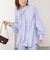【MARILYN MOON/マリリーンムーン】stripe embroidery tie blouse