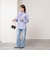 【MARILYN MOON/マリリーンムーン】stripe embroidery tie blouse