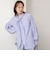 【MARILYN MOON/マリリーンムーン】stripe embroidery tie blouse