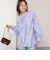 【MARILYN MOON/マリリーンムーン】stripe embroidery tie blouse