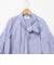 【MARILYN MOON/マリリーンムーン】stripe embroidery tie blouse