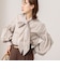 【MARILYN MOON/マリリーンムーン】stripe embroidery tie blouse