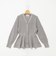 《手洗い可能》片畦ペプラムVネックカーディガン