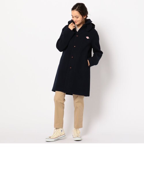 DANTON/ダントン】WOOL MOSEER LONG 丸衿フード付コート (JD-8457 WOM