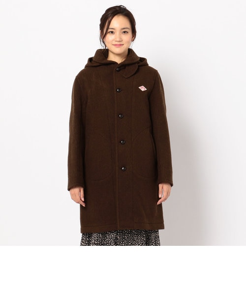 DANTON/ダントン】WOOL MOSEER LONG 丸衿フード付コート (JD-8457 WOM