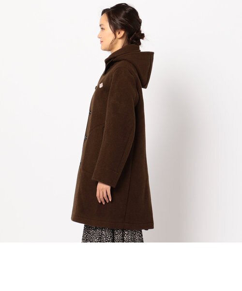 DANTON/ダントン】WOOL MOSEER LONG 丸衿フード付コート (JD-8457 WOM