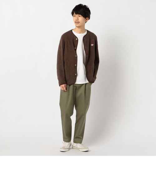 DANTON ノーカラー フリースジャケット サイズ40 ブラウン DANTON ノーカラー フリースジャケット サイズ40 ブラウン 楽天