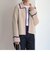 衿付き配色ZIPカーディガン