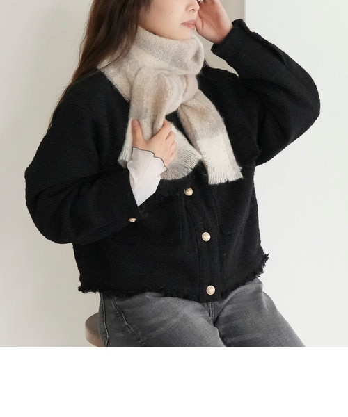 CUSHENDALE モヘア ブランケット マフラー ストール カーディガン ② 789006_t.jpg