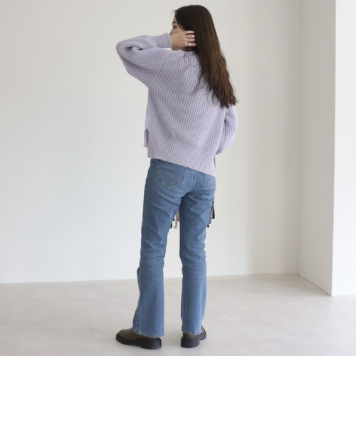 片畦ハイネックプルオーバー